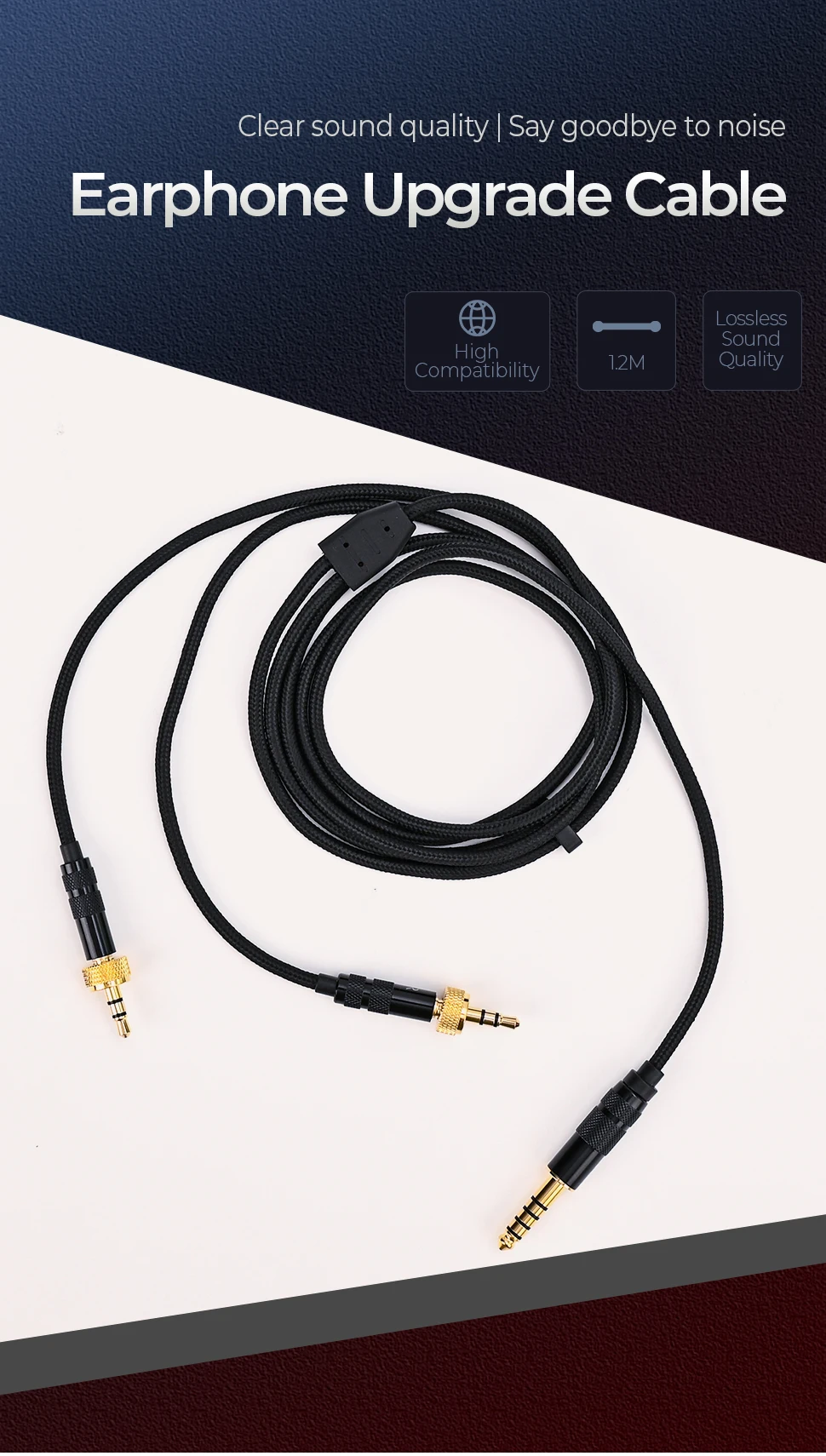 High Quality Gold-plated Audio Headphone Cable for Sony MDR-Z7M2 Mdr-z7 mdr-z1r Headset Upgrade Cable 4.4mm to dual 3.5mm Wires