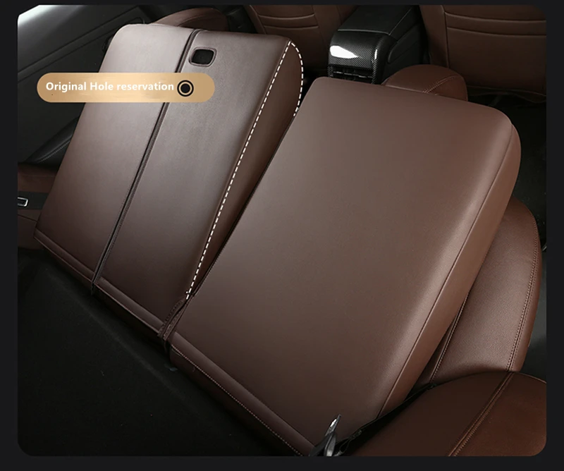 For Tesla Model 3 Y Custom Fit Car Seat Cover Accessories For Tesla 360 Degree Full Covered Perforated Artificial Leather