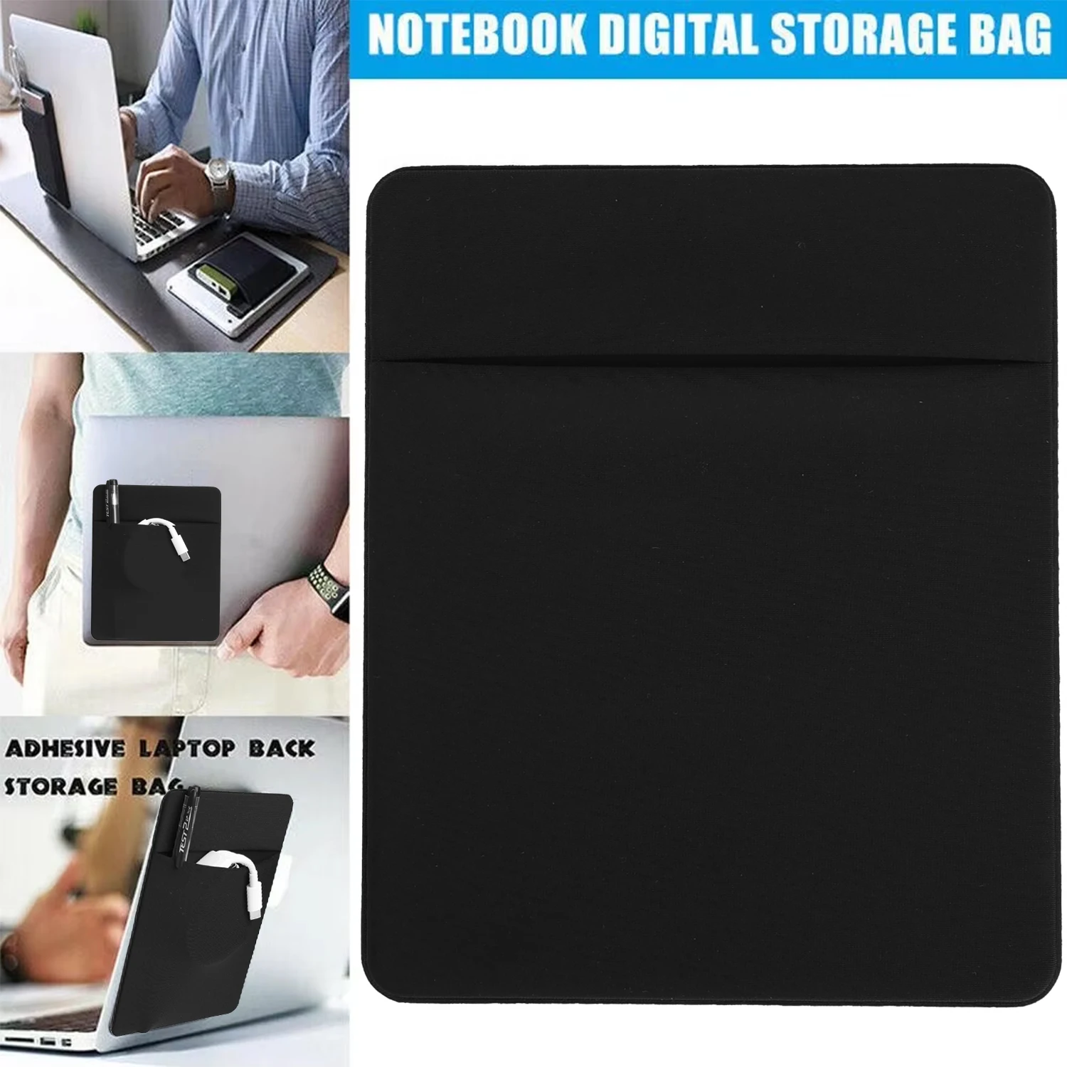 Support Autocollant Pour Souris Et Disque Dur – Pochette élastique à Fixer Au Dos De L’ordinateur Portable, Léger Et Sans Résidus