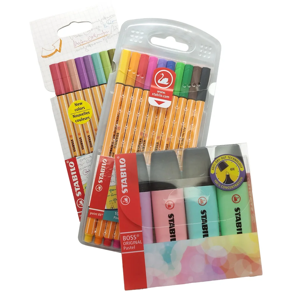 18 Canetas Stabilo Point 88 + 4 Marcadores Boss Original