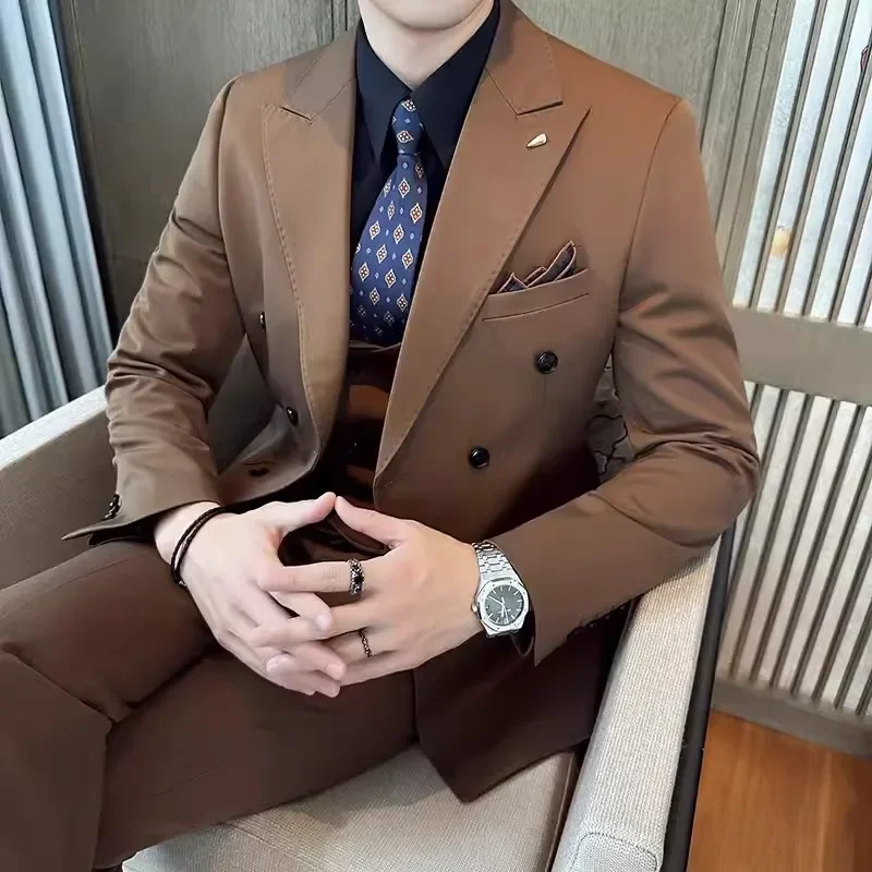 

3047 Spring and summer youth slim suits for men