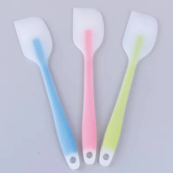 28cm kitchen silicone spatula, semi transparent cooking dough scraper, heat-resistant baking tool, cake brush and scraper