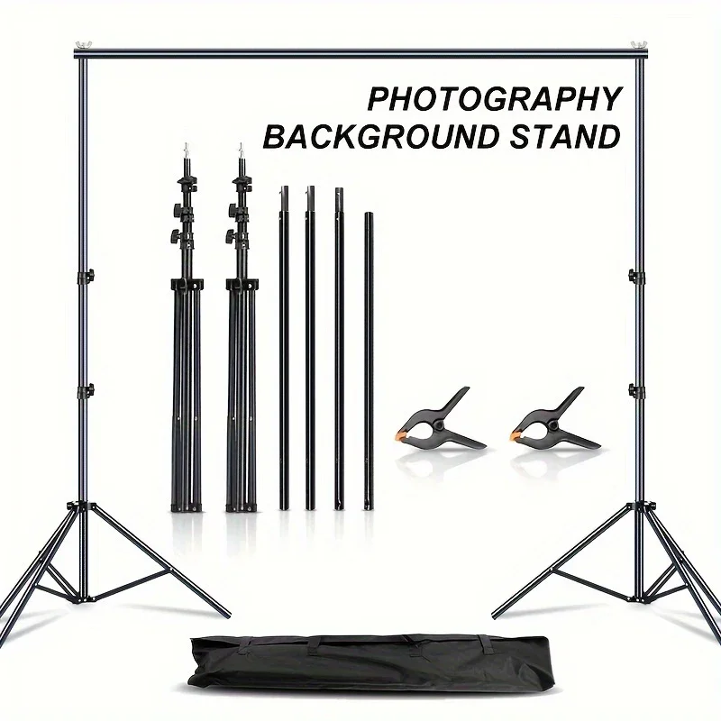 Adjustable Photography Backdrop Stand, Photo Studio Support System for Wedding & Parties Background