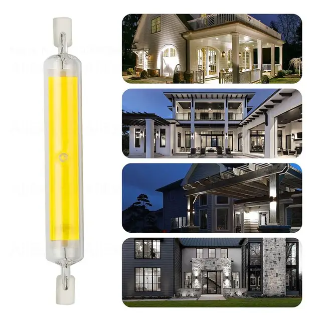 78mm 118mm Dimmable R7s LED COB Bulb Ceramic Glass Tube Light 6W 12W J Type  CA - Helia Beer Co