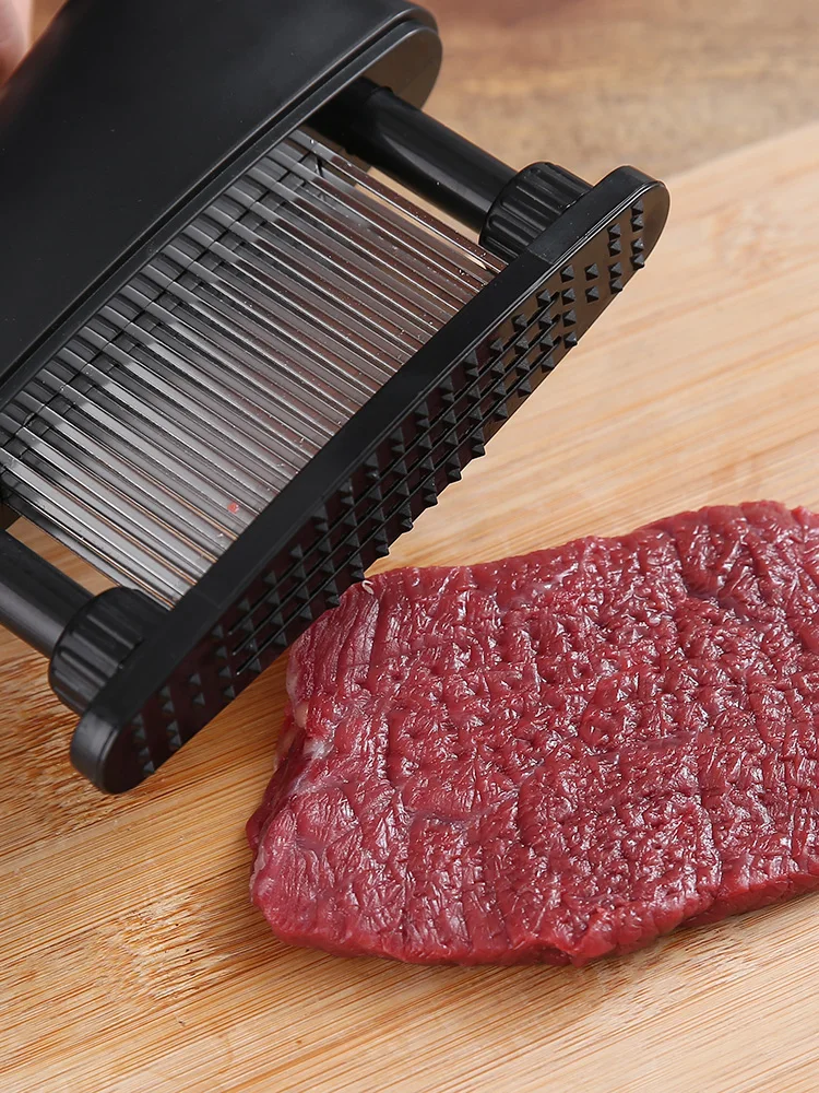 Meat Tenderizer 48-pin Knocking Meat Piercing Taste Needle Household Steak Hammer Stainless Steel Beating Tool Meat Tenderizer