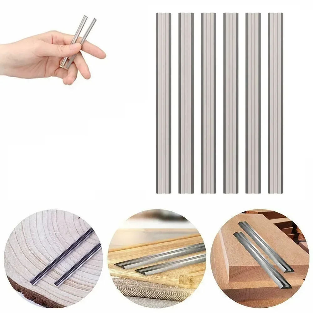 6pcs 82mm Electric Planer Blades HSS Electric Handheld Wood Planers Blades For MKA Woodworking Power Tools Accessories woodworking tools planer blades