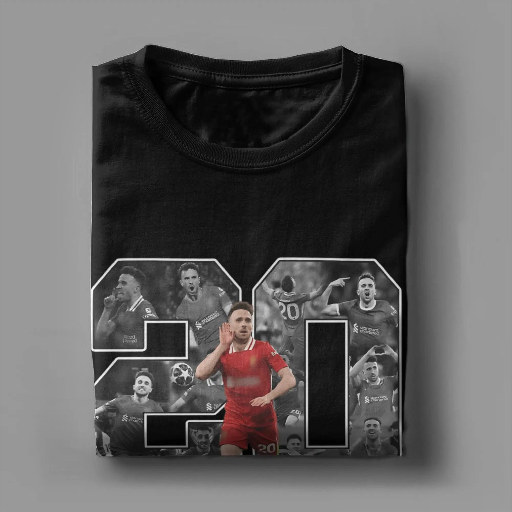 تي شيرت Fun Diogo Jota للرجال برقبة دائرية من القط...