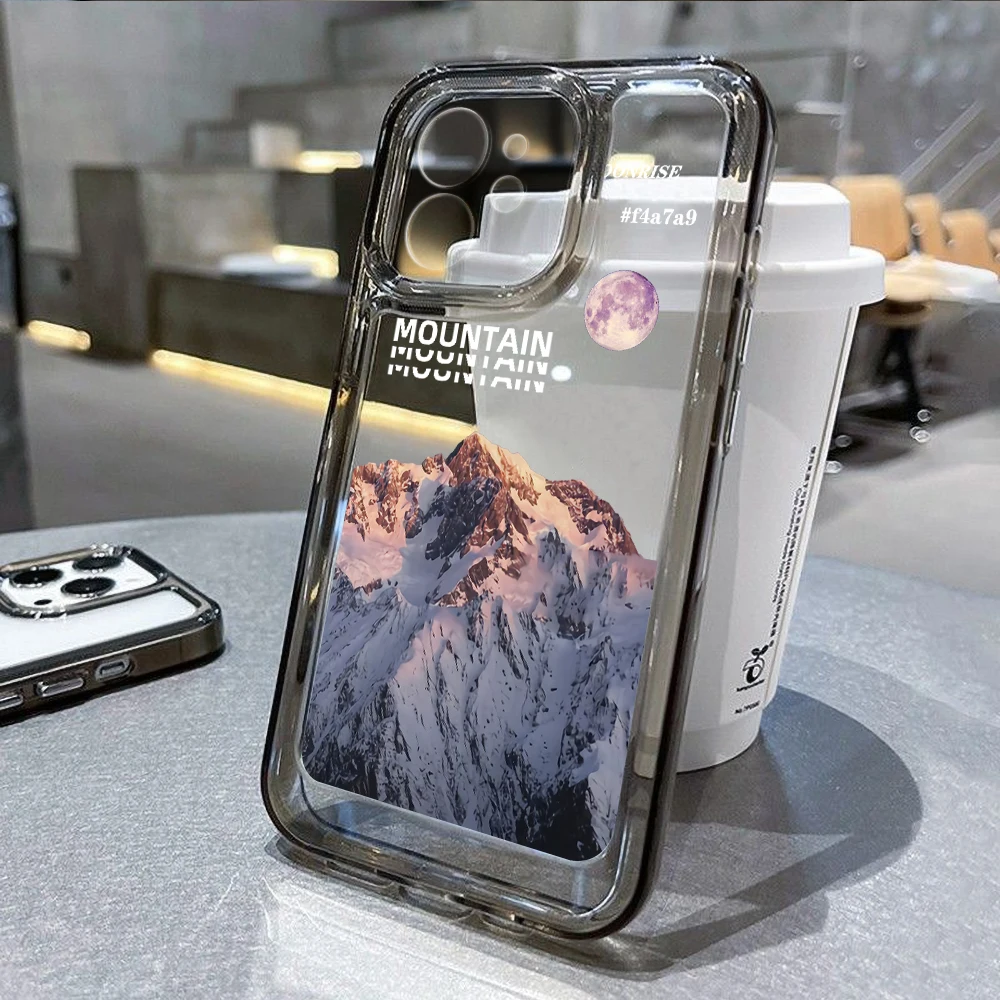 thumbnail image 1 of Funda de teléfono Moon para iPhone 15 Pro, funda para iPhone 16, 14, 13, 11, 12 Pro Max, 14, 15, 16 Plus, XR Max, 7, 8 SE, fundas de silicona con diseño de montaña, 1 of 5