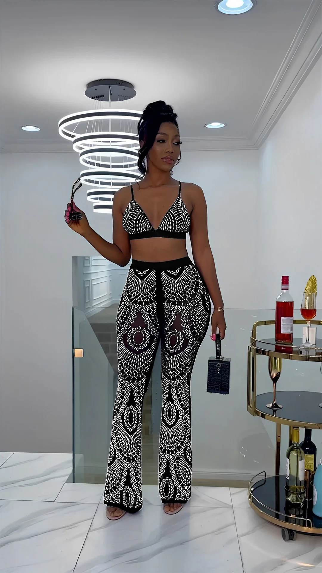 

Женские комплекты из двух предметов модный новый ночной клуб слинг сетка горячие штаны костюм без рукавов Сексуальная Мода женские комплекты одежды