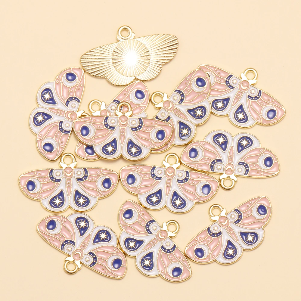 10 Stück Legierung Emaille Insekt Charms Farbige Motte Schmetterling Käfer Anhänger Zubehör DIY Herstellung Ohrring Halskette Schmuck Dekor Handwerk – Detail 18
