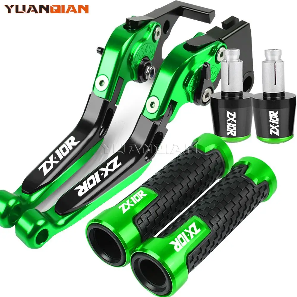 

For KAWASAKI ZX10R ZX10 R ZX 10R 2004 2005 Motorcycle Accessories Adjustable Brake Clutch Levers Handlebar Handle Hand grips end