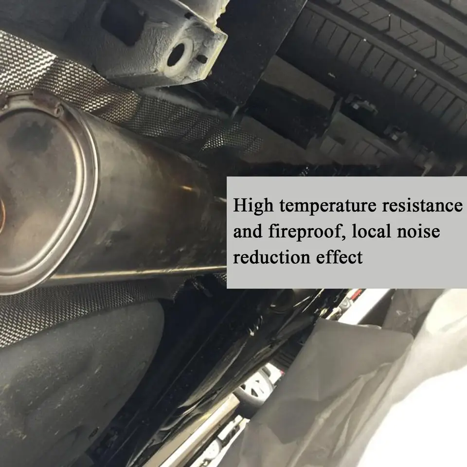 thumbnail image 2 of 3-SIZE Exhaust Heat Shield Mat Automotive Embossed Aluminum Muffler Exhaust Wrap 2 of 14