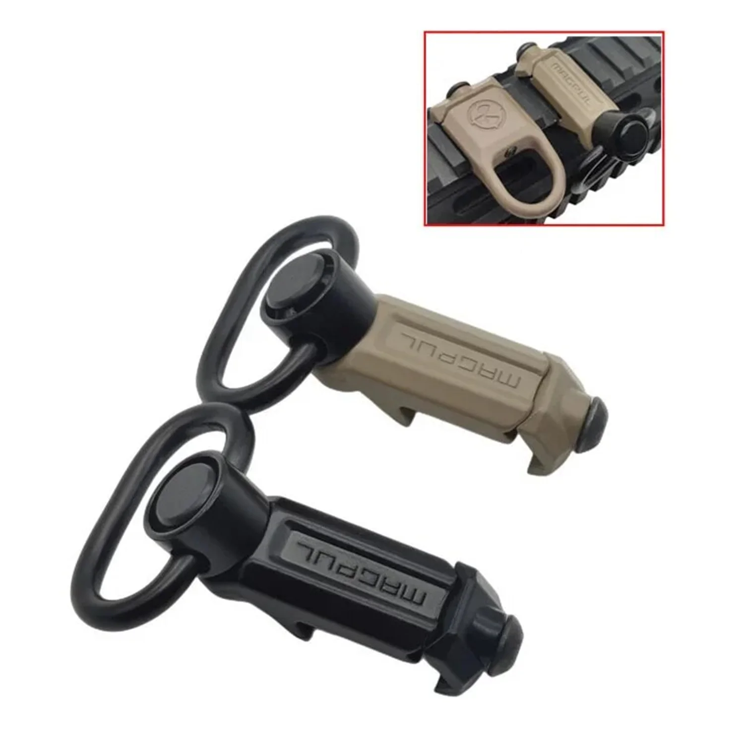 Attache rapide RSA pour sangle tactique - Accessoire pêche et chasse fixation rail 20mm