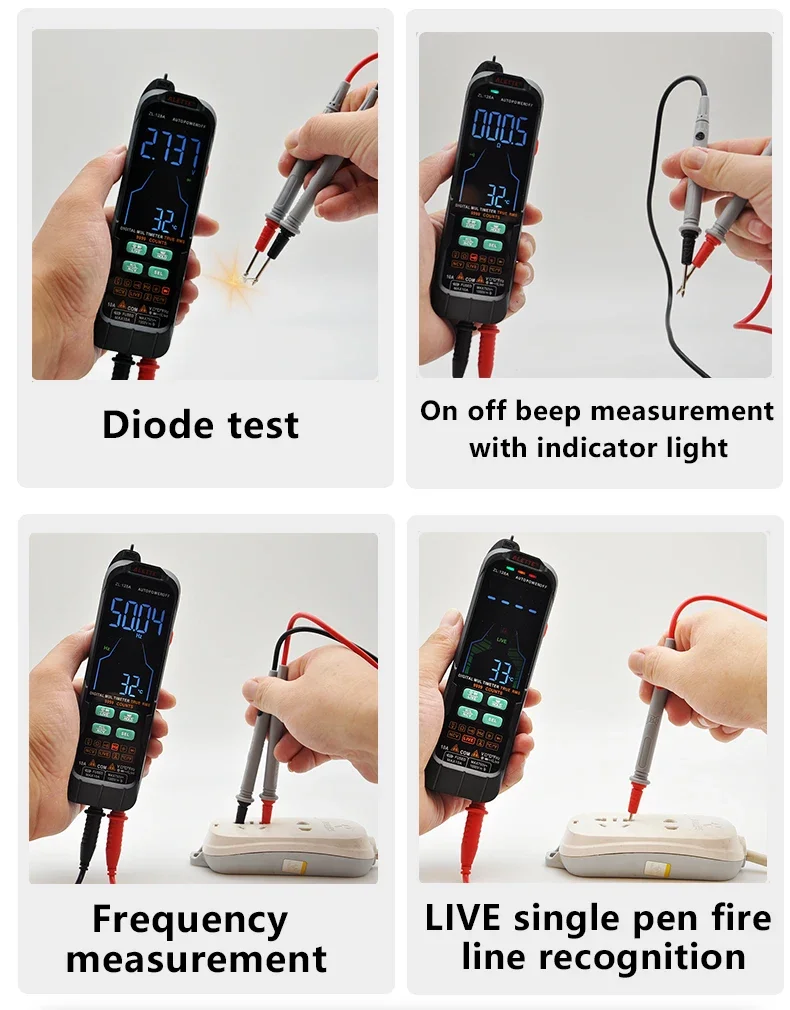 USB Charge Multimetro Digital Profesional AC DC Current Voltage Detector Pen Tru
