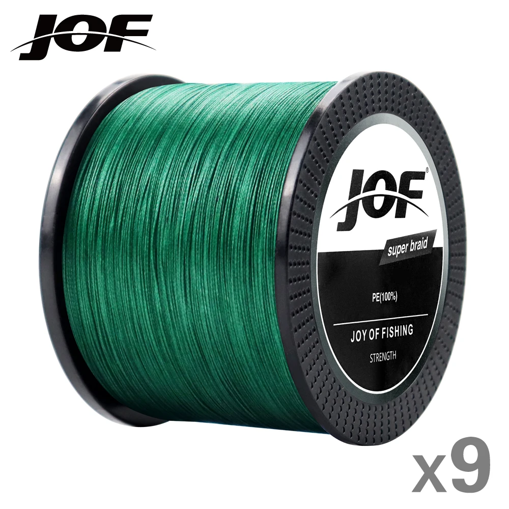 

JOF 9 Strands 300M 500M 1000M PE Braided Fishing Line 28.6-143.5LB Smooth and Durable Fishing Line, Suitable for Carp Fishing