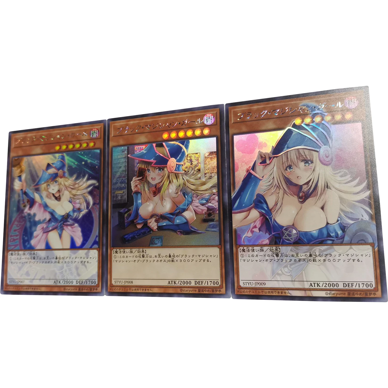 

3Pcs/Set Yu-Gi-Oh Dark Magician Girl Flash Card Overlay Magic Color Fourth Set Classic Anime Game Collection Card Gift Toy