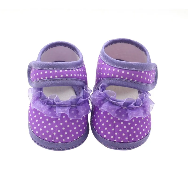 Newborn Baby Shoes Dot Mesh Knot Soft Sole Walking Shoes Infant Baby Non-slip Cloth Bottom Shoes 5