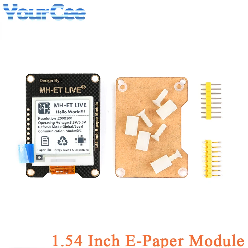

ЖК-дисплей 1,54 дюйма, E-Ink, 1,54*200, черный, белый цвет, IL3829 SPI, поддержка Global/Part for Arduino