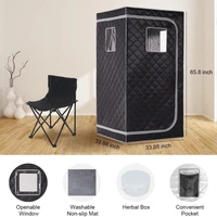 4L Portable Home Steam Sauna Full Size Personal Sauna Spa Box Single Saunas with Steamer 4L 1500W Steam Generator Remote Control 2