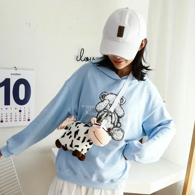 2024 New Style Bags for Women Crossbody Students Cute Japanese Cartoon Doll Cow Casual Shoulder Mobile Phone Bag Surprise Gift 3
