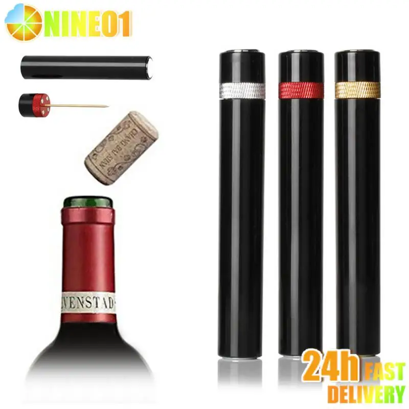 WineBottleOpenerNeedleTypeLipstickShapePortableAirPressureStainlessSteelPinCorks
