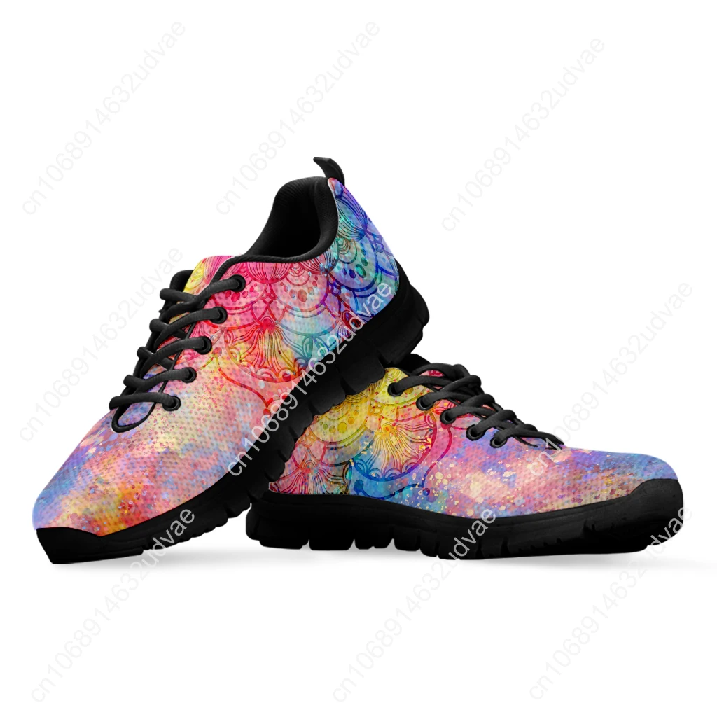 Luxury Brand Bohemian Mandala Floral Print Casual Sneakers Psychedelic Starry Sky Design Lace-up Shoes Zapatos