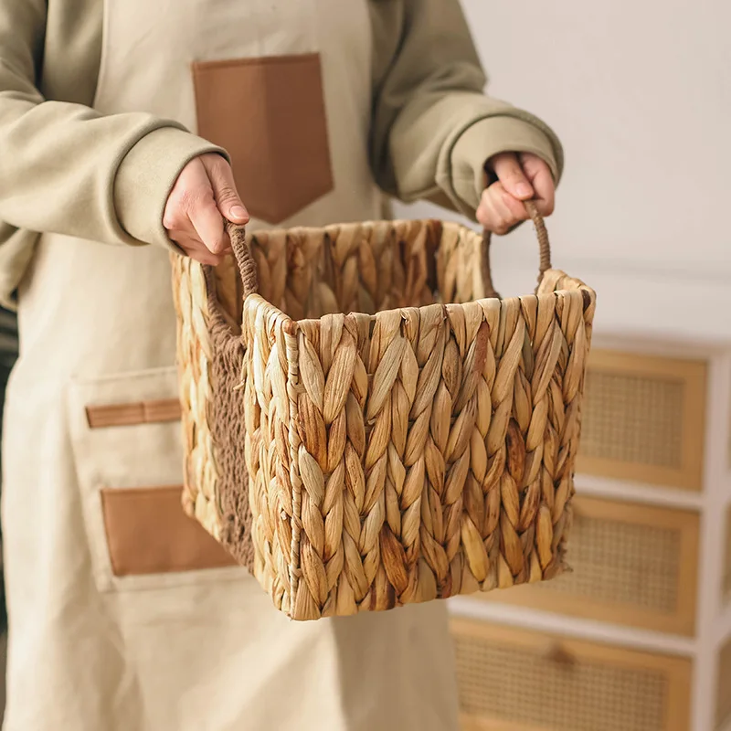 

1PCS Woven Storage Basket for Closet Pantry Shelf Kitchen Bathroom Bredroom Living Room Toy Sundries Organizer Container Bin