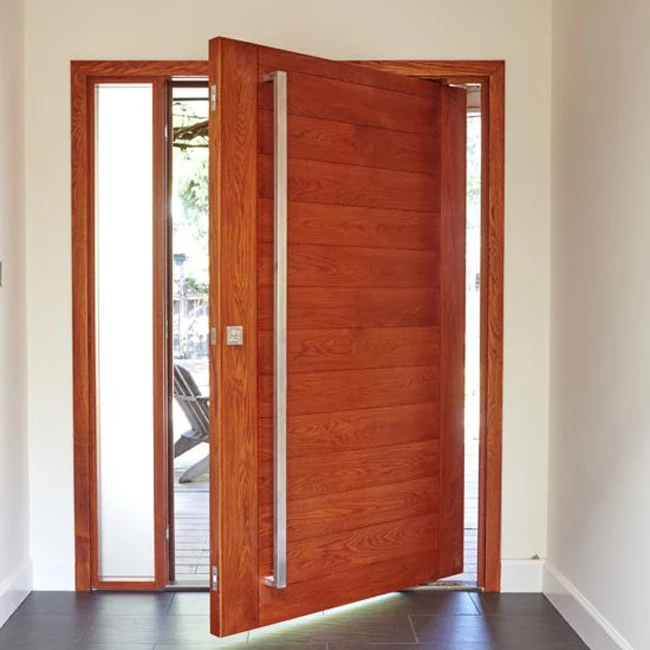 High quality modern wooden material entrance door customized pivot door for villa 3