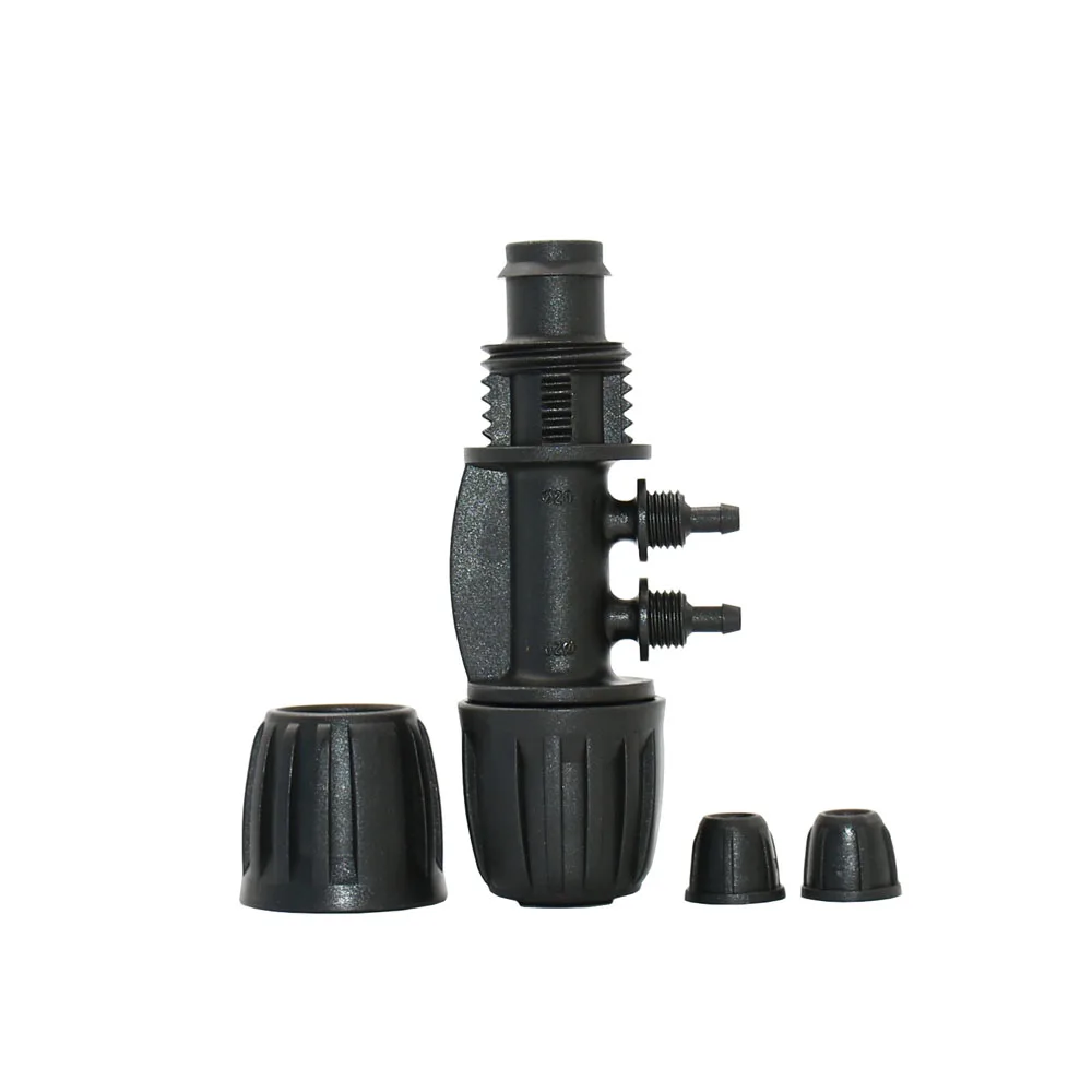 20mm to 4mm Pe Hose Connector Elbow Tee End Plug Reducing Connectors Farm Water Pipe Fitting With Lock Nut