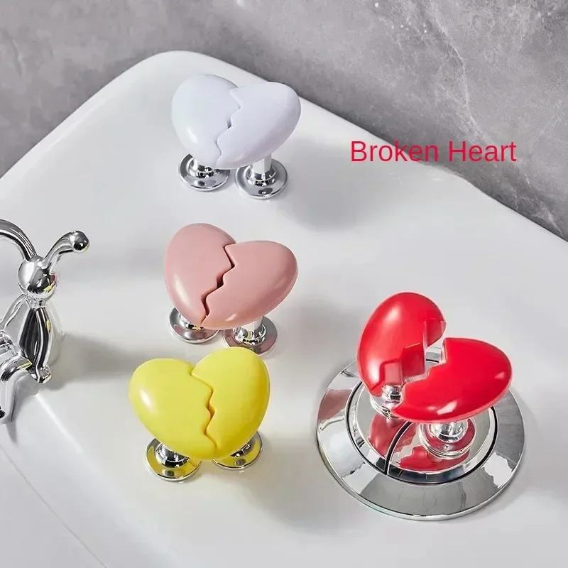 Heart Shape Toilet Presser Love Toilet Press Button Bathroom Water Tank Buttons Push Switch Bathing Room Decor Nail Protector toilet presser