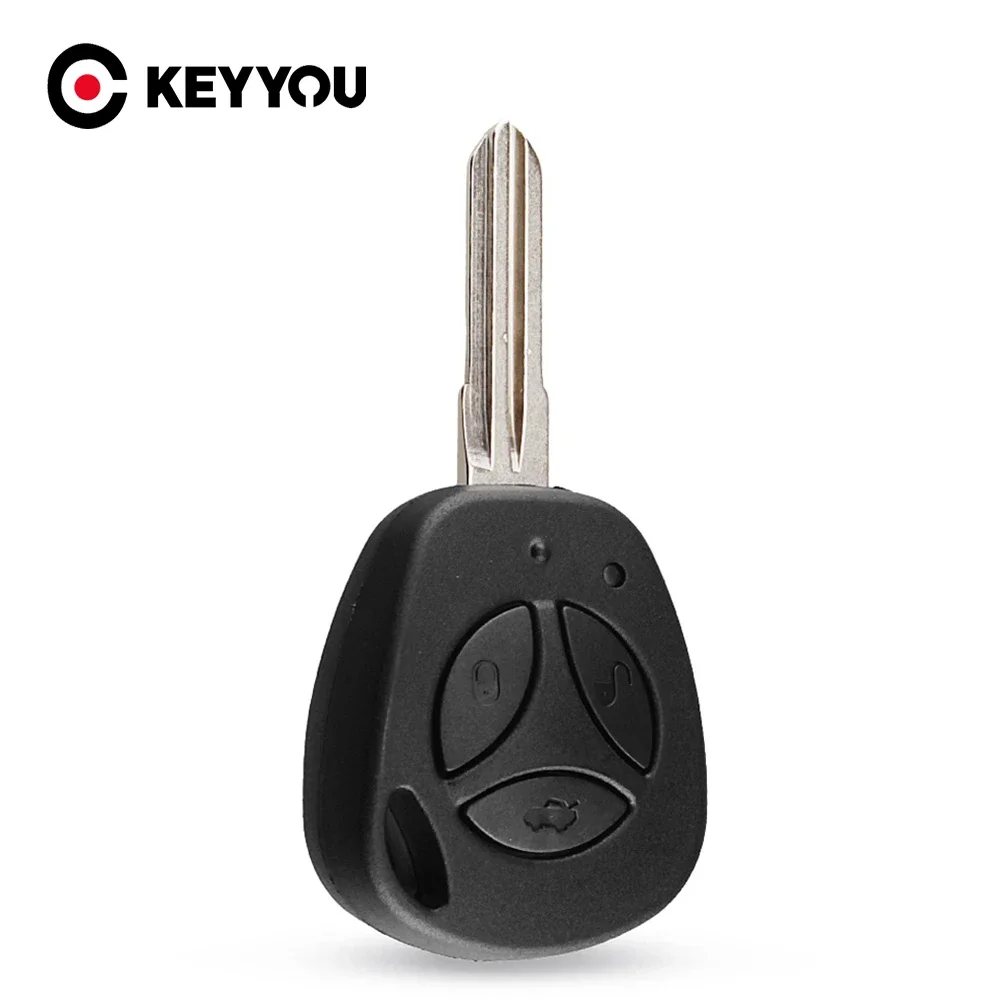 

KEYYOU 3 Buttons Remote Key Case Cover Car Key Shell For Lada Uncut Replacement Auto Blank Fob Keyless Entry Case