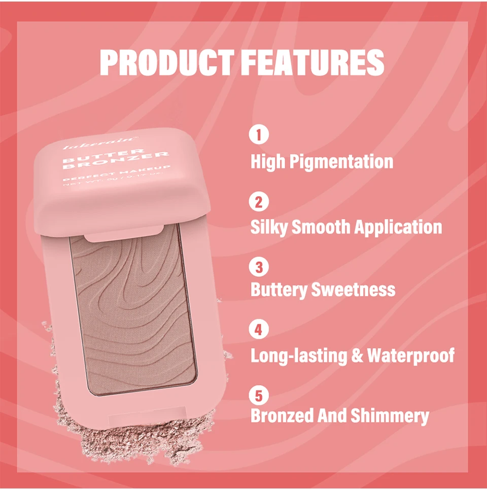 Butter Bronzer Dark Skin Natural Cheek Tint Waterproof Face Contouring Cosmetics Blush Powder Brighten Face Soft Female Makeup