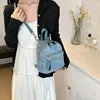 New Women Preppy Style Mini Backpacks Y2K Shiny Rivet Student Denim Backpack Girls Fashion Travel Canvas Shopping Shoulder Bag 5