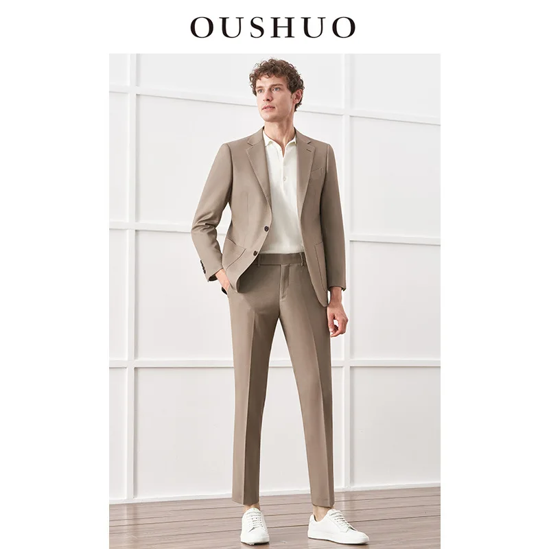 Beige Notch Lapel Single Breasted Men's Suits Back Vent Slim Fit Wedding 2 Piece Jacket Pants Set Made Terno Full Set mens suits