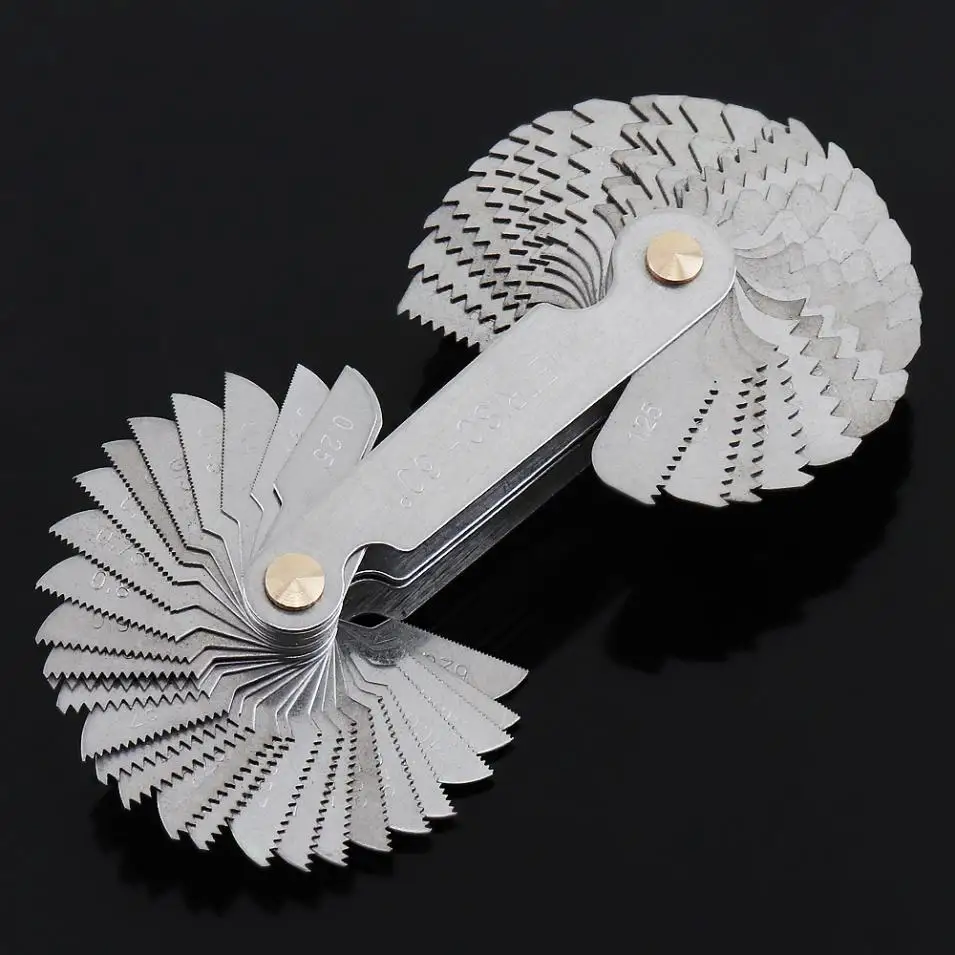 55/60 Degree Metric Inch US Thread Plug Gauge Carbon Steel Gear Tooth Screw Pitch Gauges Thread Pitch Measuring Tools