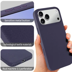 Advanced Wireless Charging Shockproof Magnetic Case with Innovative Woven Design - iPhone 17 Pro (Purple)