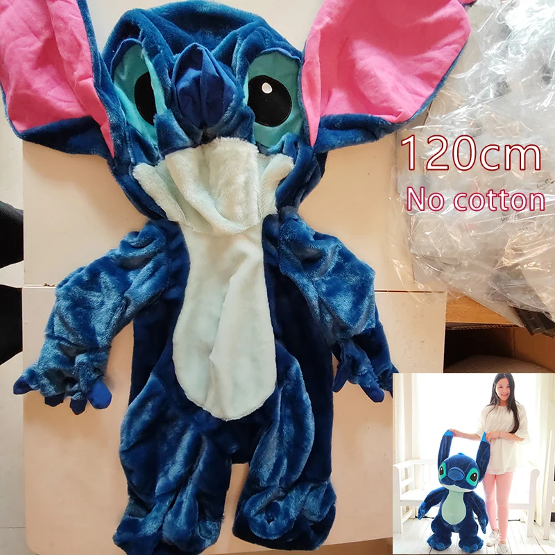 thumbnail image 1 of Peluche de Lilo y Stitch de Disney de 110/130 cm, muñeco de ángel de Pixar Anime Big Stich, funda de cuero semiacabada, regalo para niños, 1 of 5