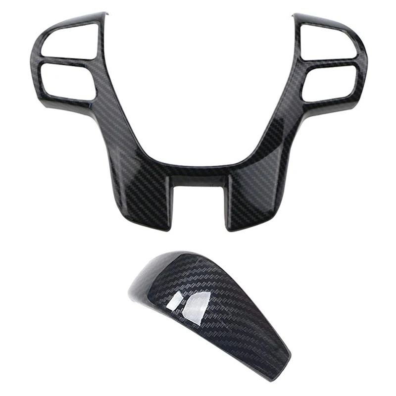 

for Ford Ranger Everest Endeavor 2015+ Carbon Fiber Steering Wheel & Gear Shift Cover Trim Frame Decorator Accessories