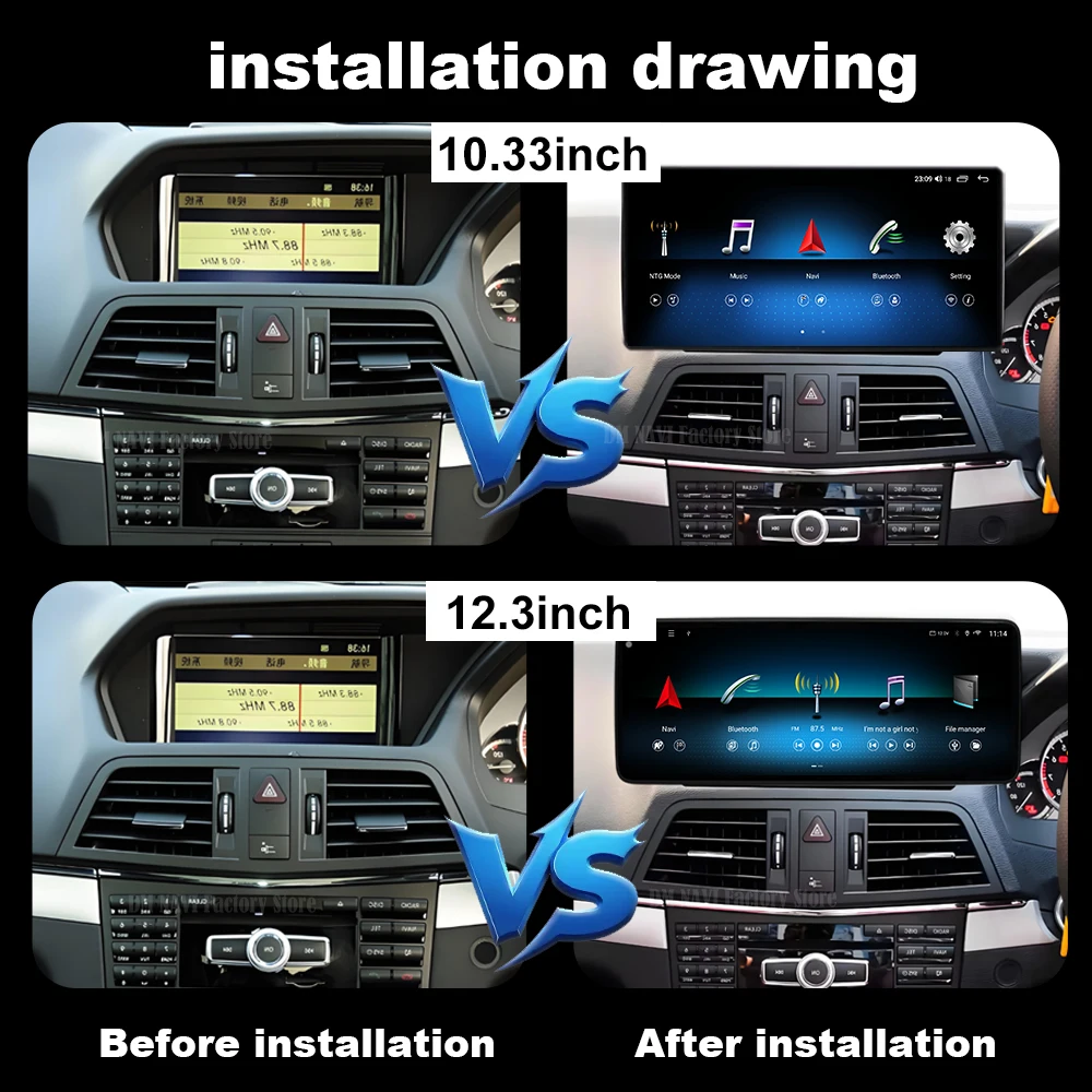 Navigazione GPS Android 14 per Mercedes Benz Classe E C207 W207 A207 2009 - 2015 Mano destra Drvie Wireless Carplay Unità principale automatica - Image 2