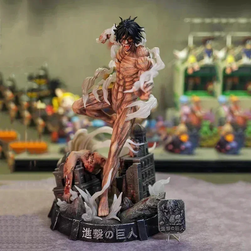 

40cm Attack On Titan Anime Figure Eren Jaeger Action Figures Jaeger Survey Corps Figurine Model Pvc Gk Statue Toys Kids Gifts