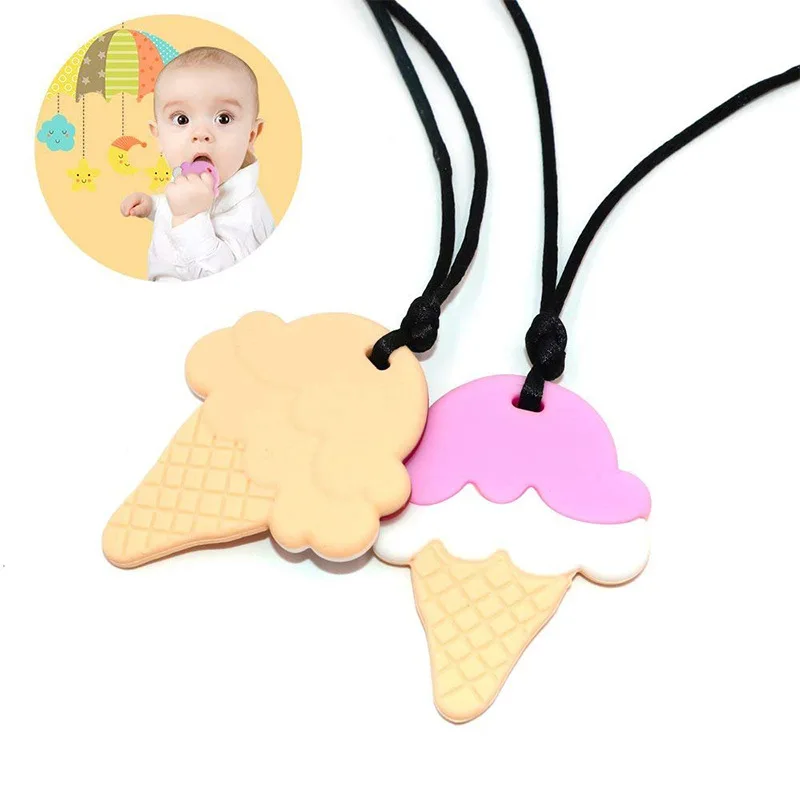 

Детский Прорезыватель для зубов, милый силиконовый Прорезыватель для мороженого, детские игрушки для зубов, Жевательная подвеска без бисфенола А для кормления, ожерелье