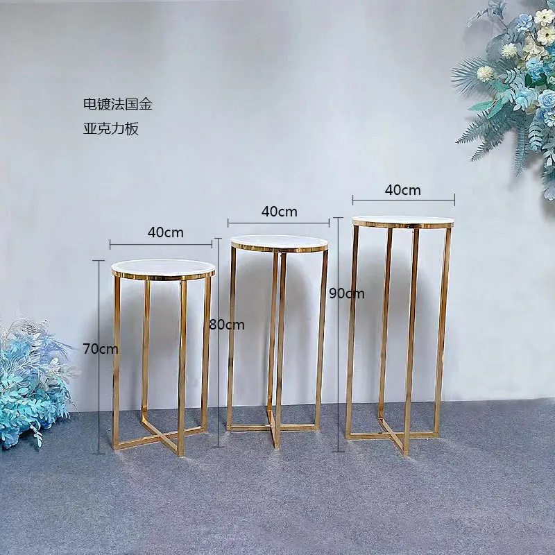 유럽식 웨딩 플라워 스탠드, 창 디스플레이 스탠드, 반짝이는 금속, 작은 바 파티, 가정 장식, 디저트 테이블, 3PC
