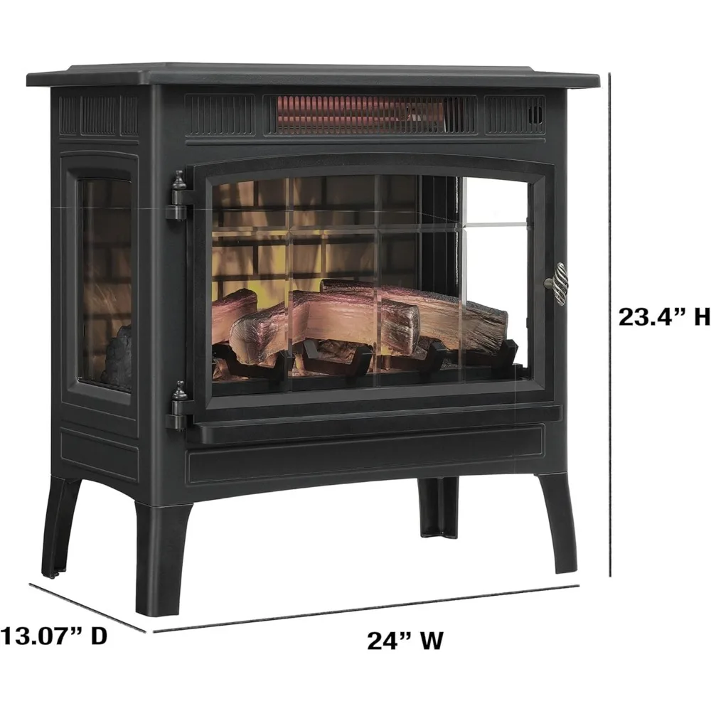 NEW duraflame Freestanding Electric Fireplace Stove Heater with 3D Flame Effect for 1,000 Sq. Ft. Room, Black 6