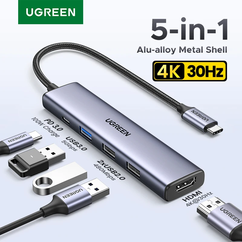 USB HUB 5-in-1 Type-C to 4K HDMI 1
