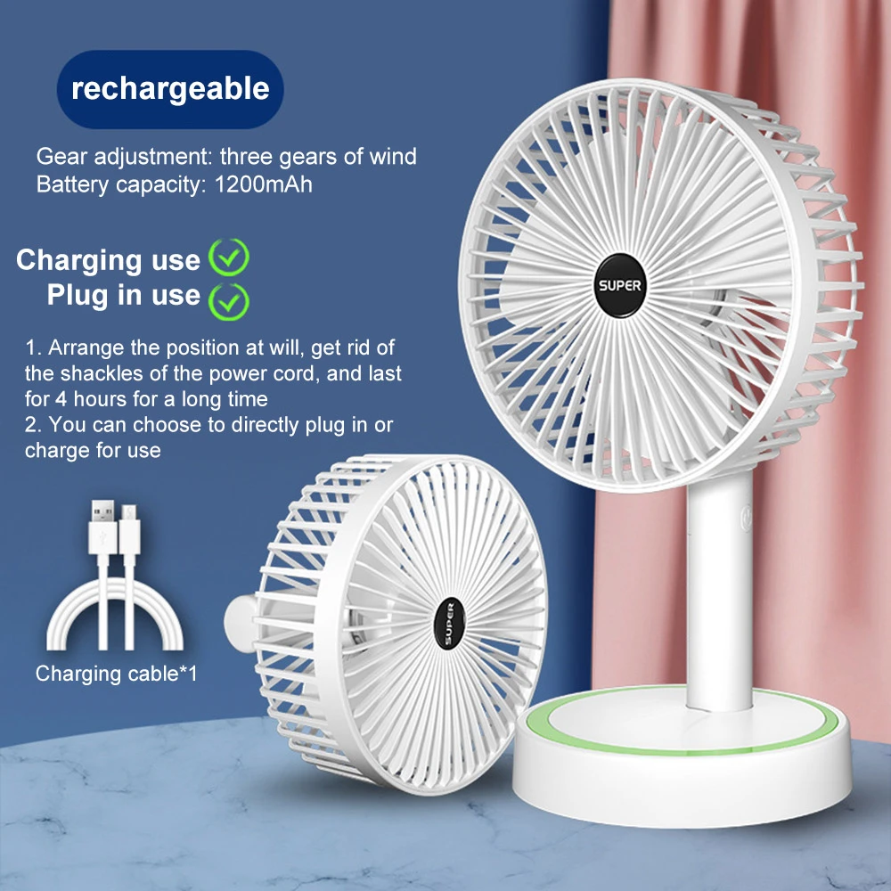 MiniDesktopFan1200MahUsbRechargeableBatteryFanPlugInCooler