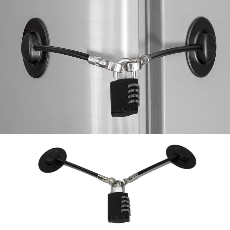 1 pc Adhesive Baby Safety Freezer Lock With Padlock Security Fridge Refrigerators Door Child Proof Window Lock Drawer