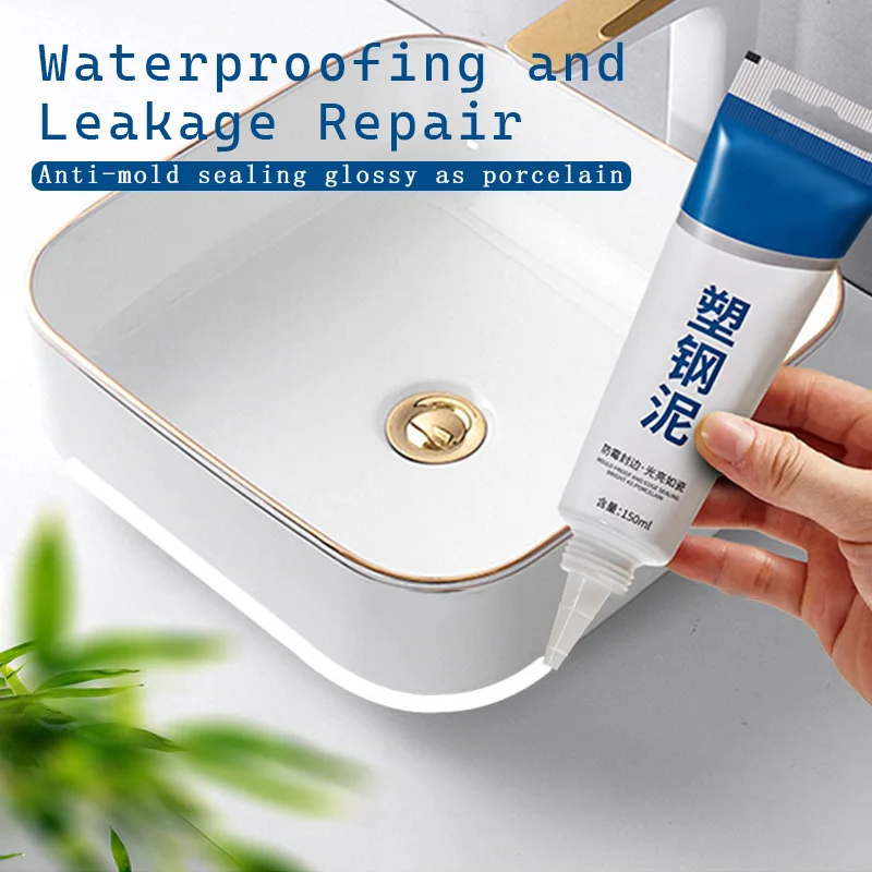 Super Glue Silicone Glue Silicone Sealant Sealant Glue Anti Leak Sealant 60ml Plastic Steel Mud Glue Waterproof Agent Kitchen and Bathroom Anti-mildew Glue Epoxy Resin Leak Plugging Caulking Sealant