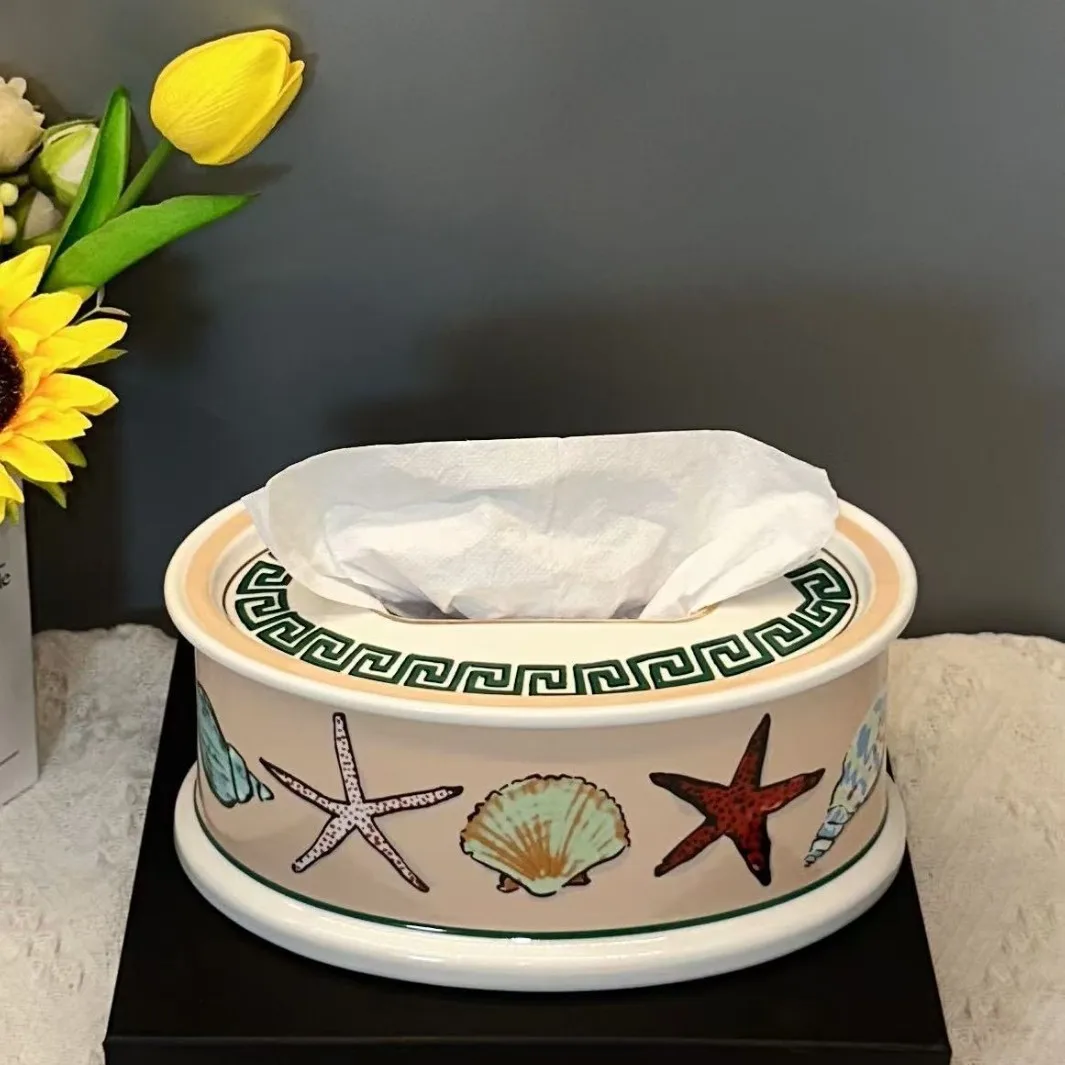 Nordic Ceramic Tissue Box Home Living Room Desktop Tea Table Decoration Storage Box Ornament 2