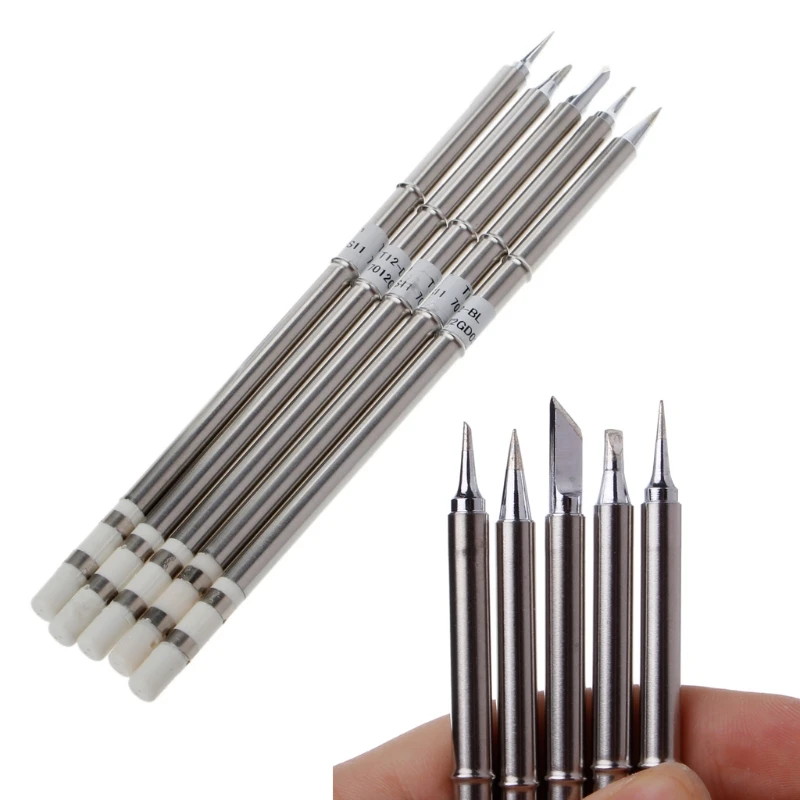 

5 Pcs Series Solder Iron Tips For Hakko FX951 Soldering Station FM-2027 2028