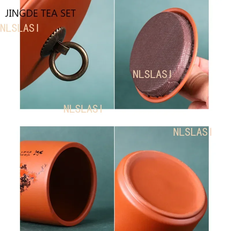 Tea Canister Antique Purple Clay Tea Caddy Nut Coffee Moisture-proof Jars Spice Airtight Container tea tin box,tea canister